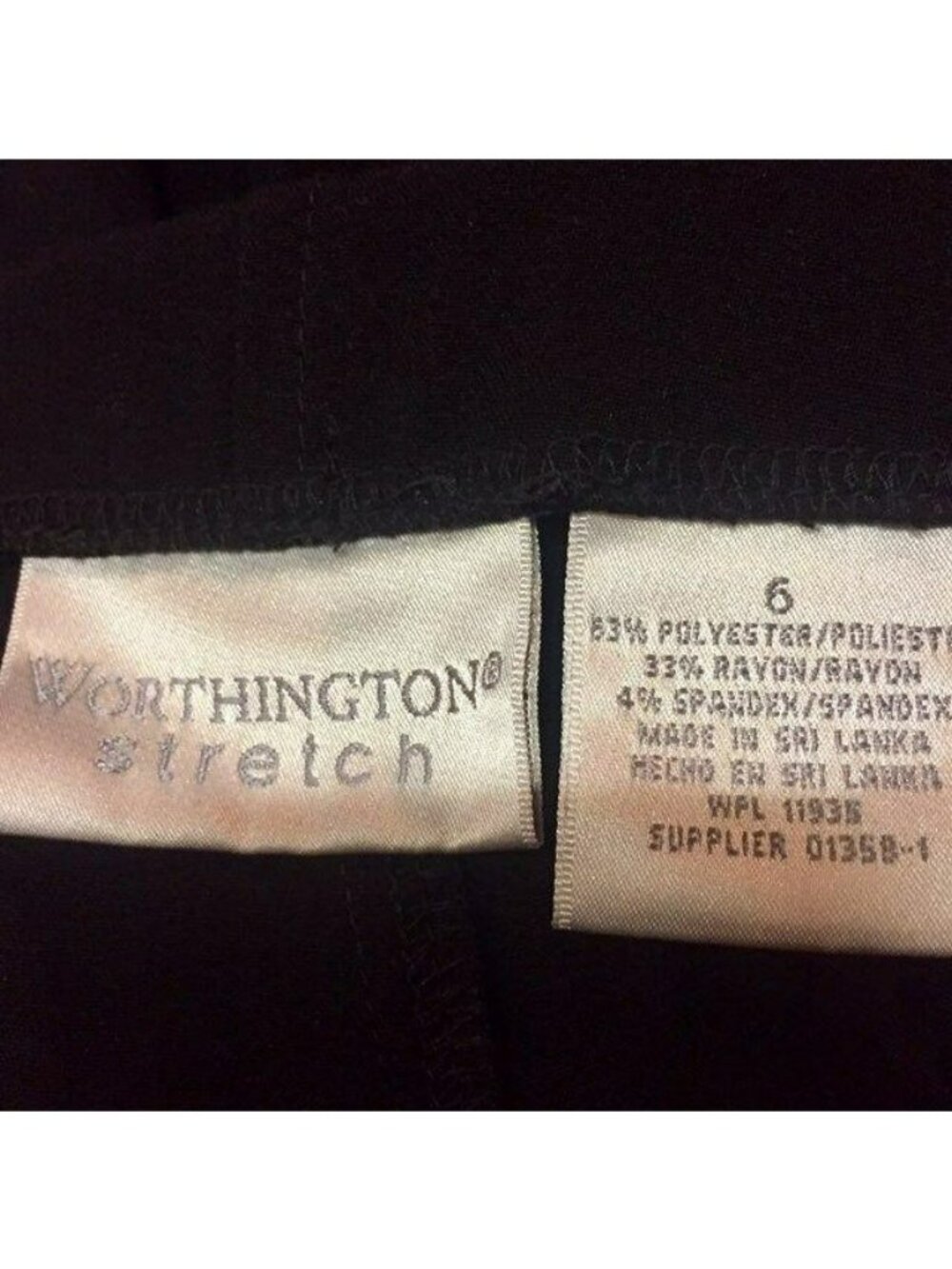 Vintage Worthington Stretch Dress Pants Womens 6 High Rise Black Used - Picture 6 of 7